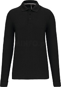 WK276C Polo de manga comprida tam: M cor: Black : WK. Design...