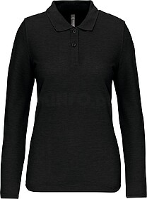 WK277C Polo de senhora manga comprida tam: XXL cor: Black : ...