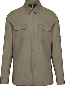 K590 Camisa Safari de manga comprida tam: XL cor: Light khak...