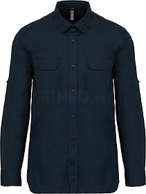 K590 Camisa Safari de manga comprida tam: L cor: Navy : Kari...