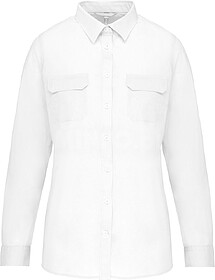 K591 Camisa Safari de senhora manga comprida tam: L cor: Whi...