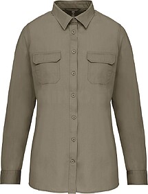K591 Camisa Safari de senhora manga comprida tam: XL cor: Li...