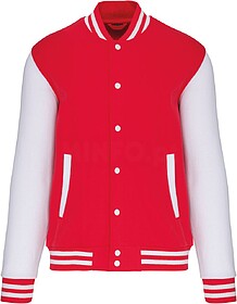 K497 Blusão Teddy unissexo tam: XS cor: Red/ White : Kariba...