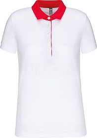 K261 Polo de senhora jersey bicolor tam: XS cor: White/ Red ...