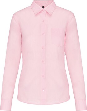 Camisa popeline poliéster/ algodão de tratamento fácil de senhora K549