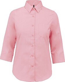 K558 Camisa popeline poliéster/ algodão manga a 3/ 4 de tr...