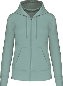 Sweatshirt eco-responsável com capuz e fecho de senhora K4031