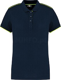 WK271 Polo de senhora com contraste Day To Day de manga curt...