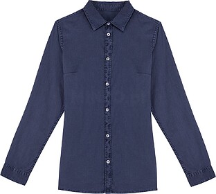 NS503C Camisa eco-responsável com aspecto lavado de senhora...