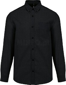 K533C Camisa manga comprida em Oxford de tratamento fácil t...