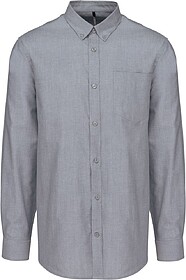 K533C Camisa manga comprida em Oxford de tratamento fácil t...