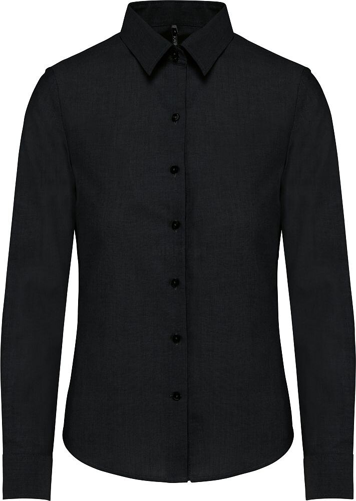 Camisa de senhora manga comprida em Oxford de tratamento fácil K534
