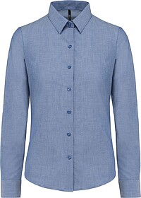K534C Camisa de senhora manga comprida em Oxford de tratamen...