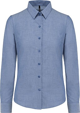 Camisa de senhora manga comprida em Oxford de tratamento fácil K534