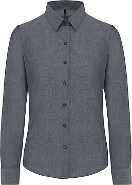 Camisa de senhora manga comprida em Oxford de tratamento fácil K534