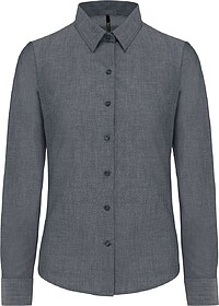 K534C Camisa de senhora manga comprida em Oxford de tratamen...