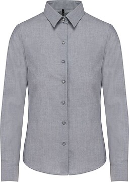 Camisa de senhora manga comprida em Oxford de tratamento fácil K534