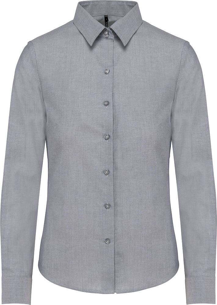 Camisa de senhora manga comprida em Oxford de tratamento fácil K534