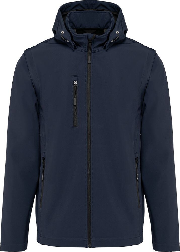 Blusão softshell 3 camadas com capuz e mangas amovíveis unissexo K422