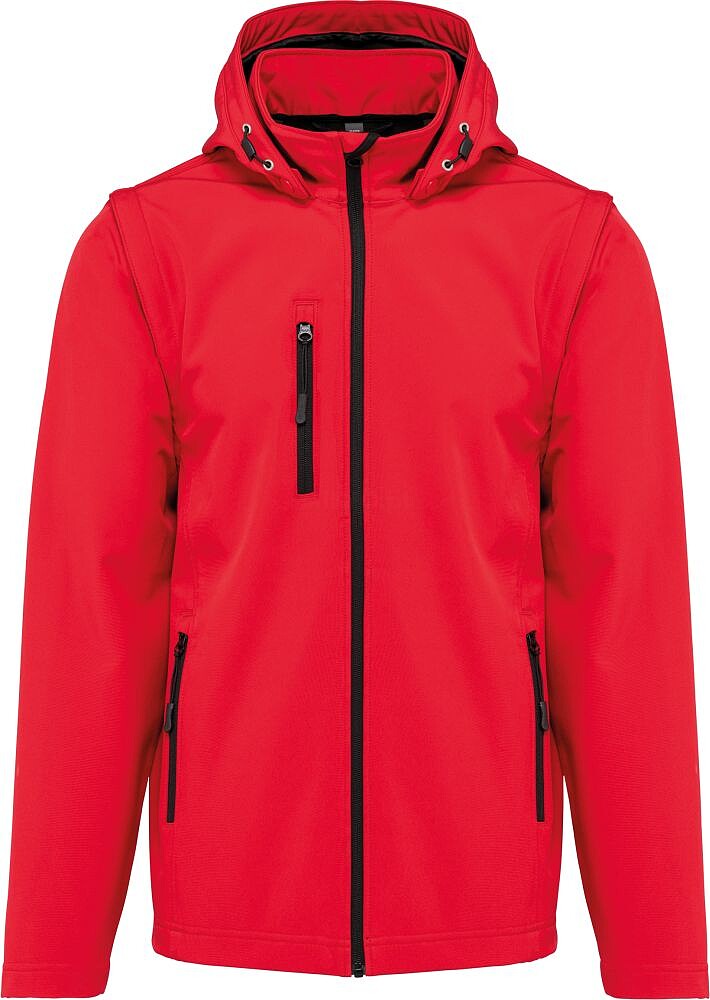 Blusão softshell 3 camadas com capuz e mangas amovíveis unissexo K422