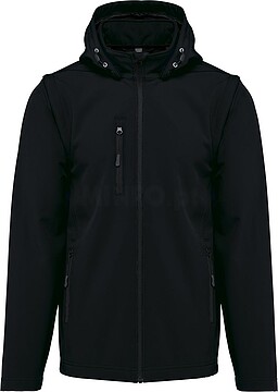 Blusão softshell 3 camadas com capuz e mangas amovíveis unissexo K422