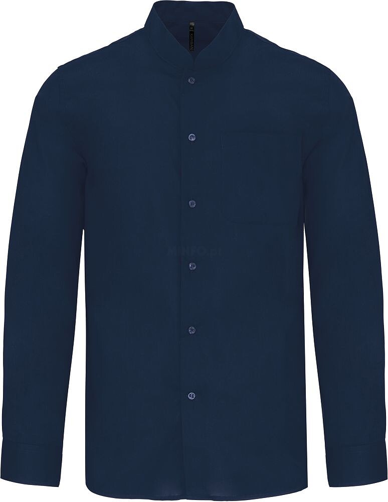 Camisa de homem com gola à padre de manga comprida K515