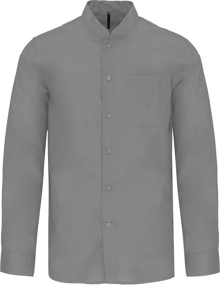 Camisa de homem com gola à padre de manga comprida K515