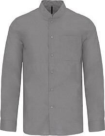K515C Camisa de homem com gola à padre de manga comprida ta...