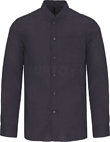 K515C Camisa de homem com gola à padre de manga comprida ta...