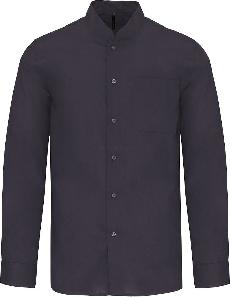 Camisa de homem com gola à padre de manga comprida K515