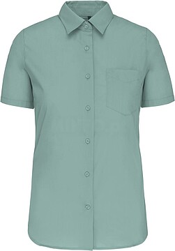 Camisa popeline poliéster/ algodão manga curta de tratamento fácil de senhora K548