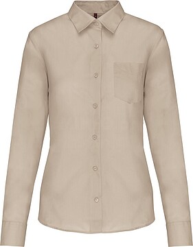 Camisa popeline poliéster/ algodão de tratamento fácil de senhora K549