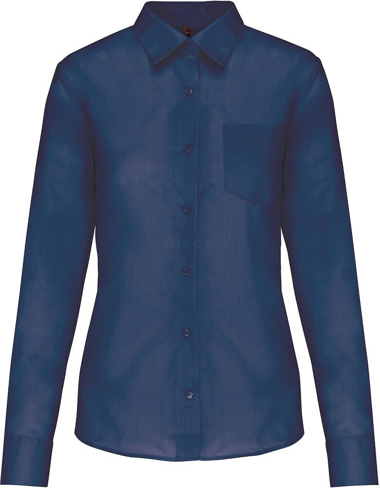Camisa popeline poliéster/ algodão de tratamento fácil de senhora K549