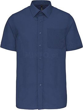 Camisa popeline poliéster/ algodão manga curta de tratamento fácil de homem K551