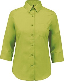 K558C Camisa popeline poliéster/ algodão manga a 3/ 4 de t...