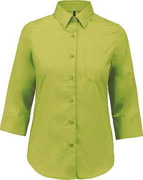 Camisa popeline poliéster/ algodão manga a 3/ 4 de tratamento fácil de senhora K558