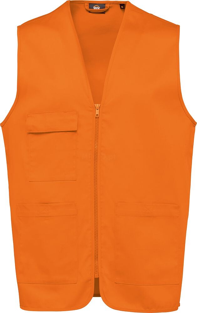 Colete poliéster/algodão multibolsos unissexo tam: L cor: Orange : WK. Designed To Work WK608