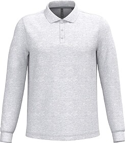 K243C Polo de manga comprida tam: M cor: Ash Heather : Karib...