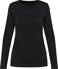 PK303 T-shirt Supima® decote redondo e manga comprida de se...