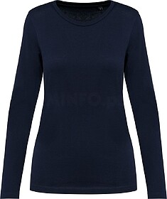 PK303 T-shirt Supima® decote redondo e manga comprida de se...