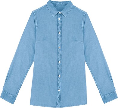 Camisa eco-responsável com aspecto lavado de senhora NS503