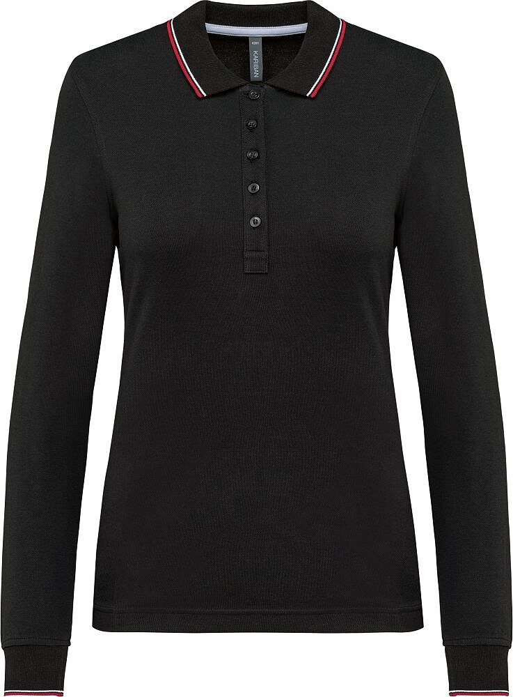 Polo malha piqué de manga comprida de senhora K281