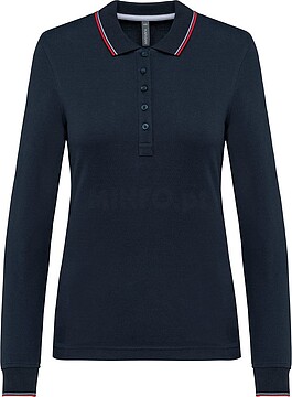 Polo malha piqué de manga comprida de senhora K281