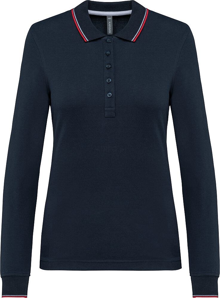 Polo malha piqué de manga comprida de senhora K281