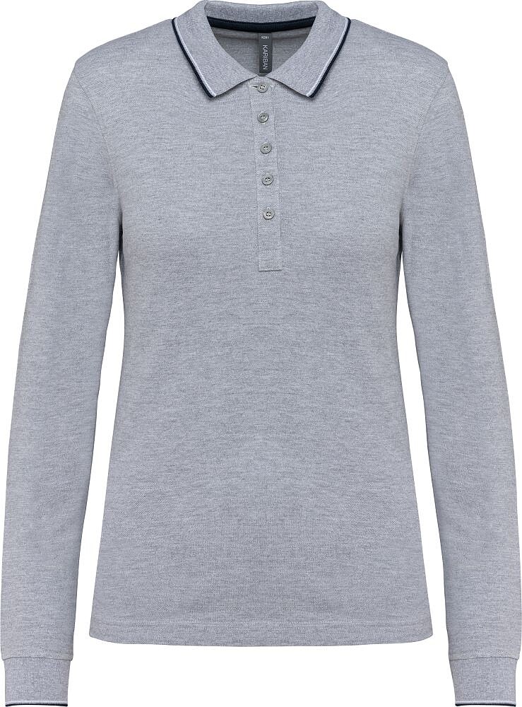 Polo malha piqué de manga comprida de senhora K281