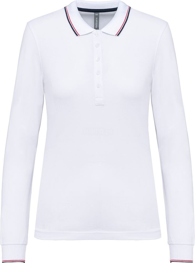 Polo malha piqué de manga comprida de senhora K281