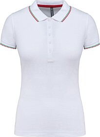 K251 Polo de senhora manga curta tam: L cor: White/ Red/ Gre...