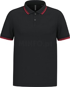 K272 Polo de manga curta para homem com riscas em contraste ...