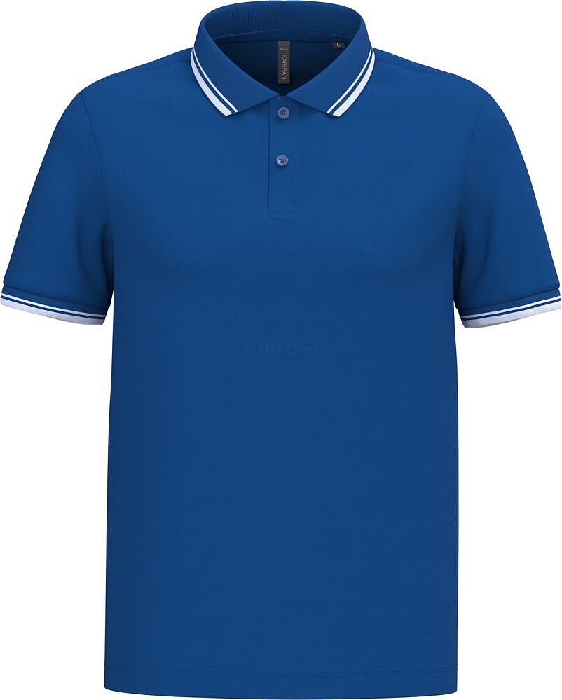 Polo de manga curta para homem com riscas em contraste K272
