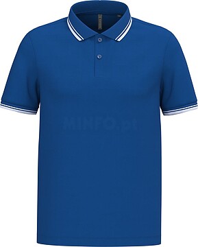 Polo de manga curta para homem com riscas em contraste K272